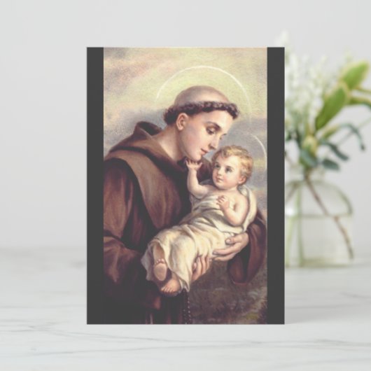Saint Anthony van Padua Feestdagenkaart (Staand voorkant)