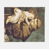 Saint Anthony van Padua Fleece Deken (Voorkant (Horizontaal))
