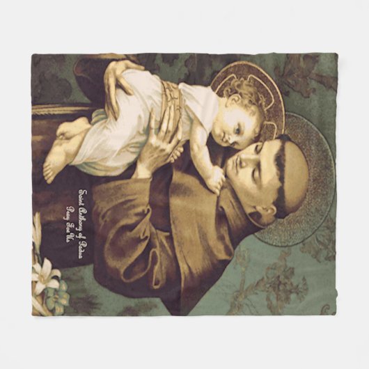 Saint Anthony van Padua Fleece Deken (Voorkant (Horizontaal))