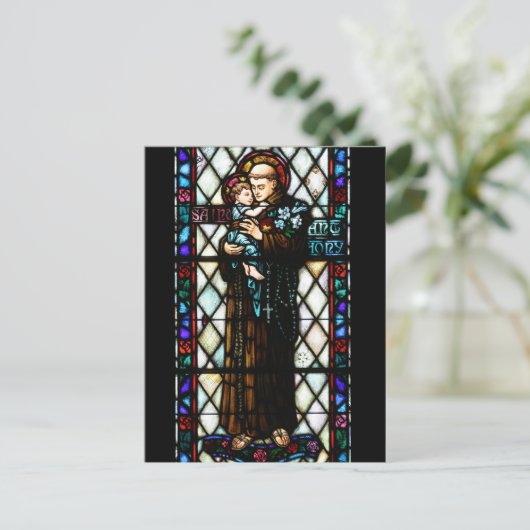 Saint Anthony van Padua Holding a Child Briefkaart (Staand voorkant)