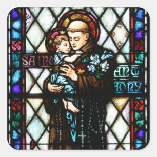 Saint Anthony van Padua Holding a Child Vierkante Sticker