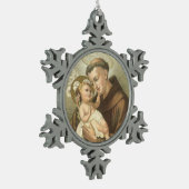Saint Anthony van Padua met Baby Jesus Tin Sneeuwvlok Ornament (Links)
