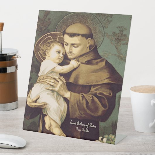Saint Anthony van Padua Reclamebord Met Voetstuk (Insitu)
