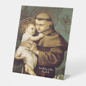 Saint Anthony van Padua Reclamebord Met Voetstuk (Voorkant)