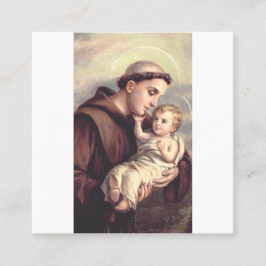 Saint Anthony van Padua Vierkante Visitekaartje (Voorkant)