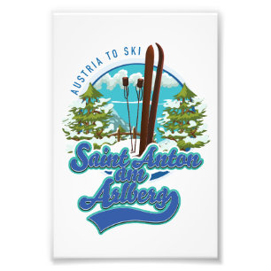 Saint Anton am Arlberg Austria Ski logo Foto Afdruk