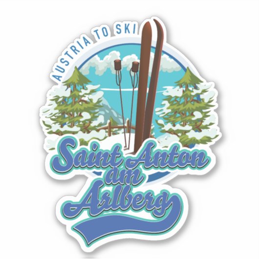 Saint Anton am Arlberg Austria Ski logo Sticker (Voorkant)