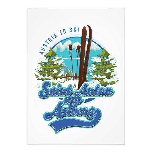 Saint Anton am Arlberg Oostenrijk Ski logo Foto Afdruk (Voorkant)