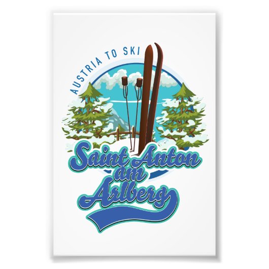 Saint Anton am Arlberg Oostenrijk Ski logo Foto Afdruk (Voorkant)