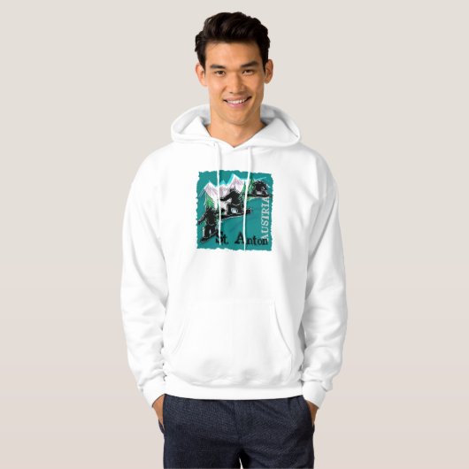 Saint Anton Oostenrijk snowboard jongens hoodie (Voorkant volledig)