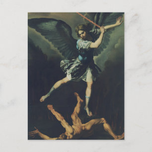 Saint Archangel Michael verslaat de duivel Briefkaart