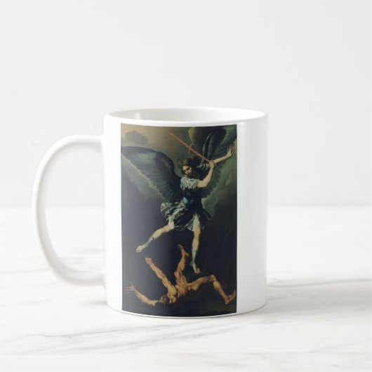 Saint Archangel Michael verslaat de duivel Koffiemok (Links)