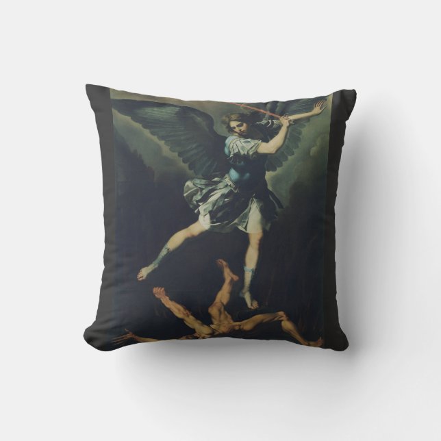Saint Archangel Michael verslaat de duivel Kussen (Voorkant)