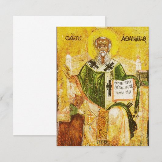 Saint Athanasius van Alexandrië Kaart (Voorkant / Achterkant)