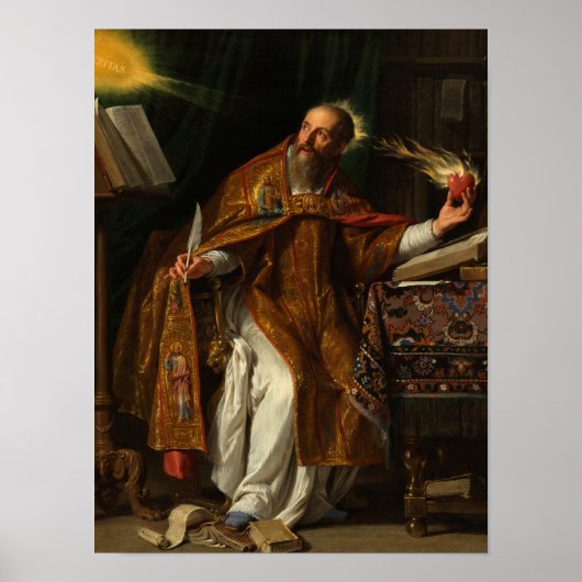 Saint Augustine, 1645 by Philippe de Champaigne Poster (Voorkant)