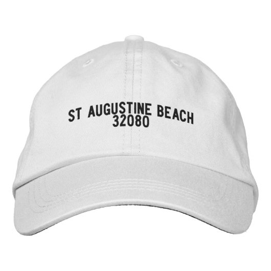 Saint Augustine Beach Florida Hoed Geborduurde Pet (Voorkant)
