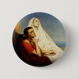 Saint Augustine en Saint Monica Ronde Button 5,7 Cm