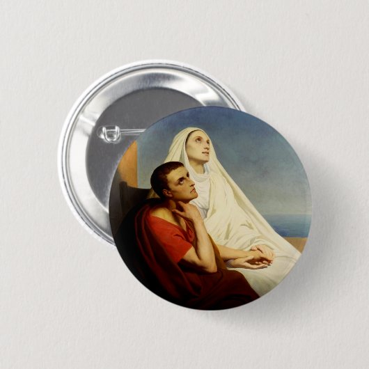 Saint Augustine en Saint Monica Ronde Button 5,7 Cm (Voorkant /achterkant)