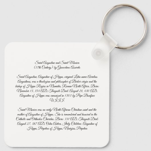 Saint Augustine en Saint Monica Sleutelhanger (Achterkant)