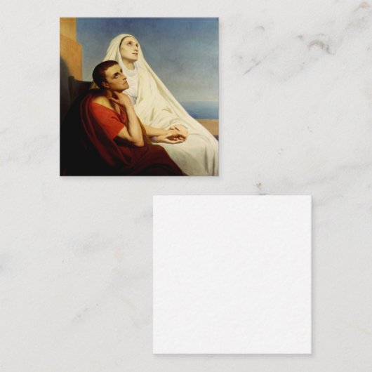Saint Augustine en Saint Monica Vierkante Visitekaartje (Voorkant / Achterkant)