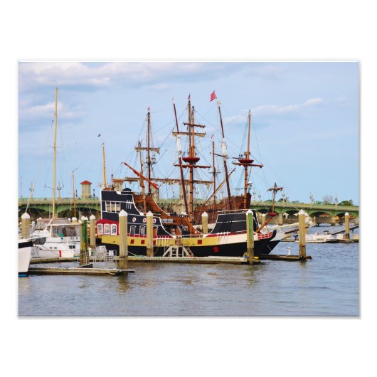 Saint Augustine Florida Pirate Ship Foto afdrukken (Voorkant)