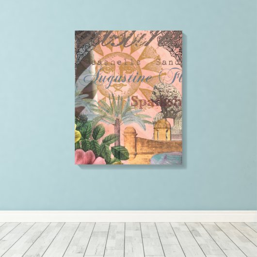 saint - augustine florida trekt antiek kunst canvas afdruk (Insitu (Houten vloer))