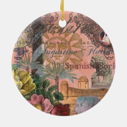 saint - augustine florida trekt antiek kunst keramisch ornament (Achterkant)