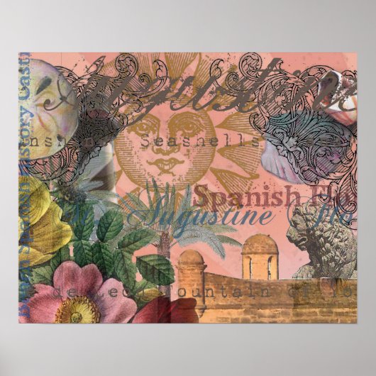 saint - augustine florida trekt antiek kunst poster (Voorkant)