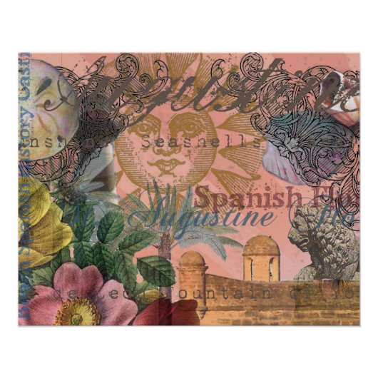 saint - augustine florida trekt antiek kunst poster (Voorkant)