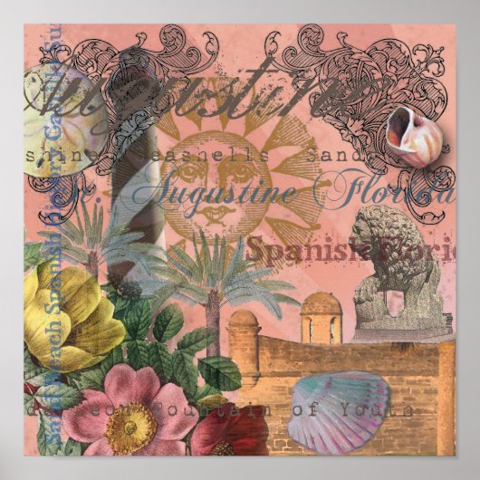 saint - augustine florida trekt antiek kunst poster (Voorkant)