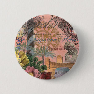 saint - augustine florida trekt antiek kunst ronde button 5,7 cm