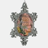 saint - augustine florida trekt antiek kunst tin sneeuwvlok ornament (Links)