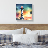 Saint Augustine Florida vuurtoren Art V133 Canvas Afdruk (Insitu (Slaapkamer))