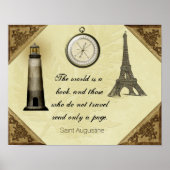 Saint Augustine Travel Quote — Art Print (Voorkant)