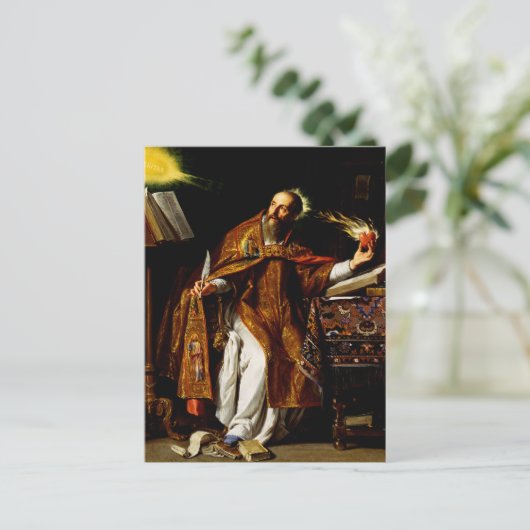 Saint Augustine van Hippo Briefkaart (Staand voorkant)