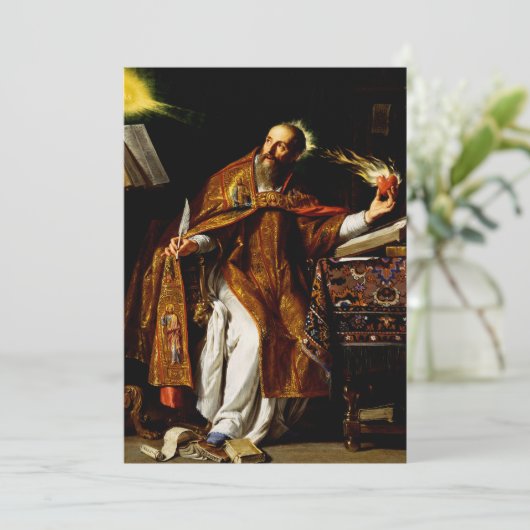 Saint Augustine van Hippo Feestdagenkaart (Staand voorkant)