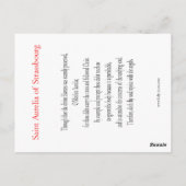 Saint Aurelia Prayer-kaart Briefkaart (Achterkant)