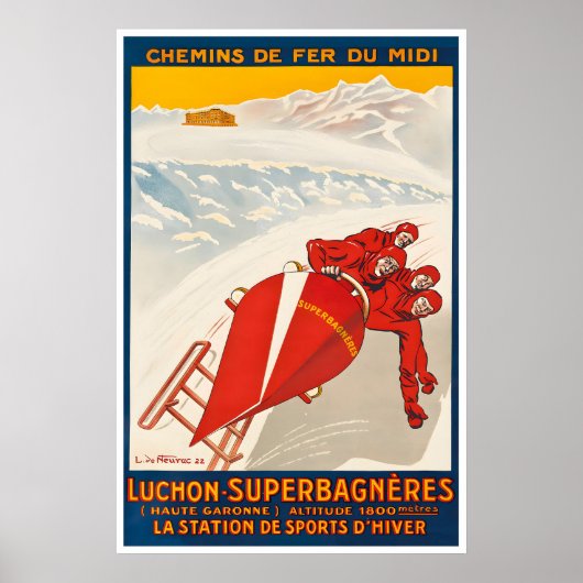 Saint Aventin Print Frankrijk Reisposter Luchon (Voorkant)