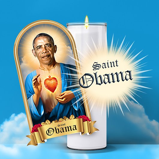 Saint Barack Obama Gebedskaars Sticker