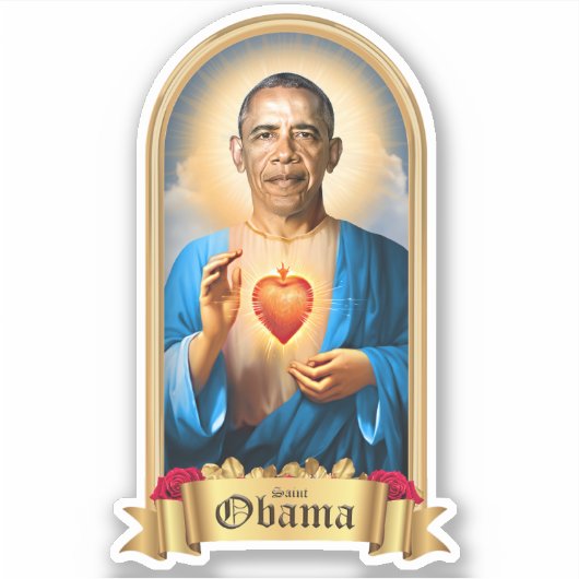 Saint Barack Obama Gebedskaars Sticker (Voorkant)