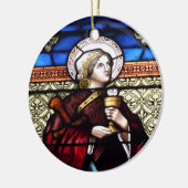 Saint Barbara Glas in lood Window Keramisch Ornament (Links)