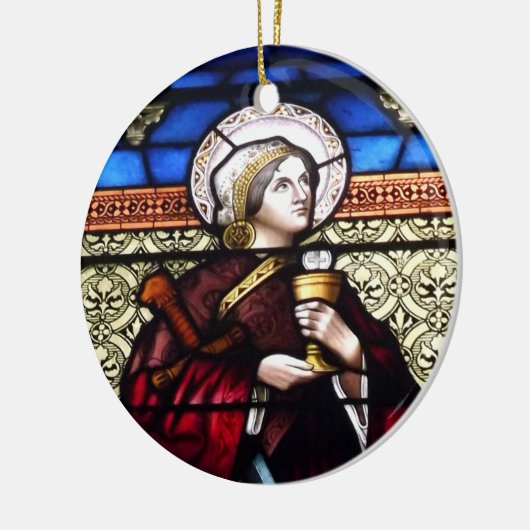 Saint Barbara Glas in lood Window Keramisch Ornament (Links)