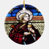 Saint Barbara Glas in lood Window Keramisch Ornament (Achterkant)