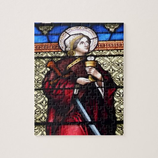 Saint Barbara Glas in lood Window Legpuzzel (Verticaal)