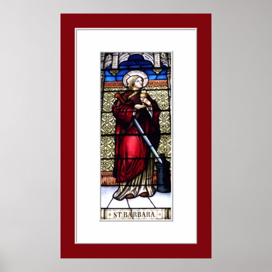 Saint Barbara Glas in lood Window Print (Voorkant)