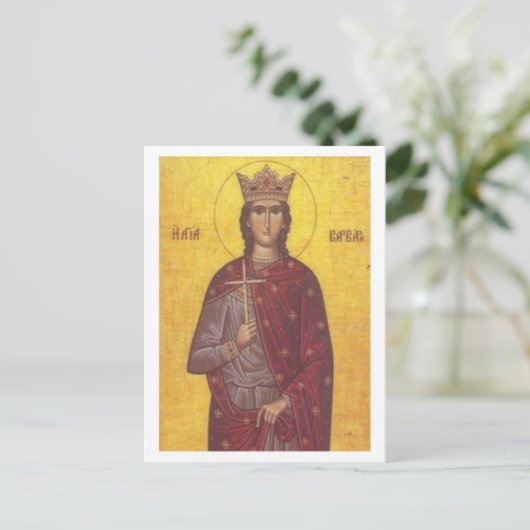 Saint Barbara Icon Briefkaart (Staand voorkant)