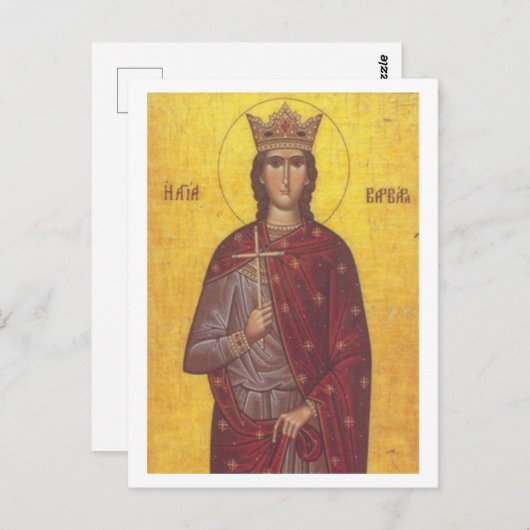 Saint Barbara Icon Briefkaart (Voorkant / Achterkant)