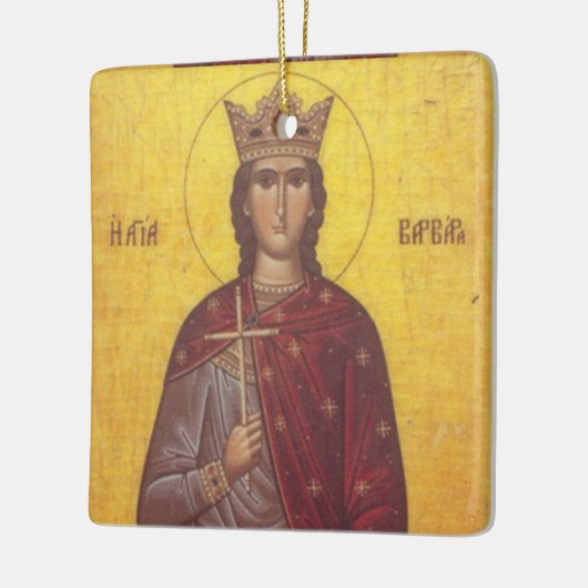 Saint Barbara Icon Keramisch Ornament (Links)