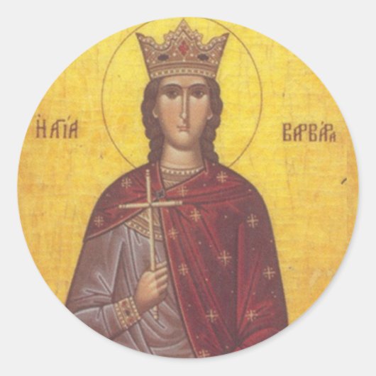 Saint Barbara Icon Ronde Sticker (Voorkant)