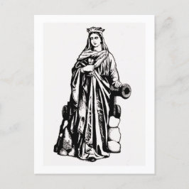 Saint Barbara met ijs en kanon Briefkaart